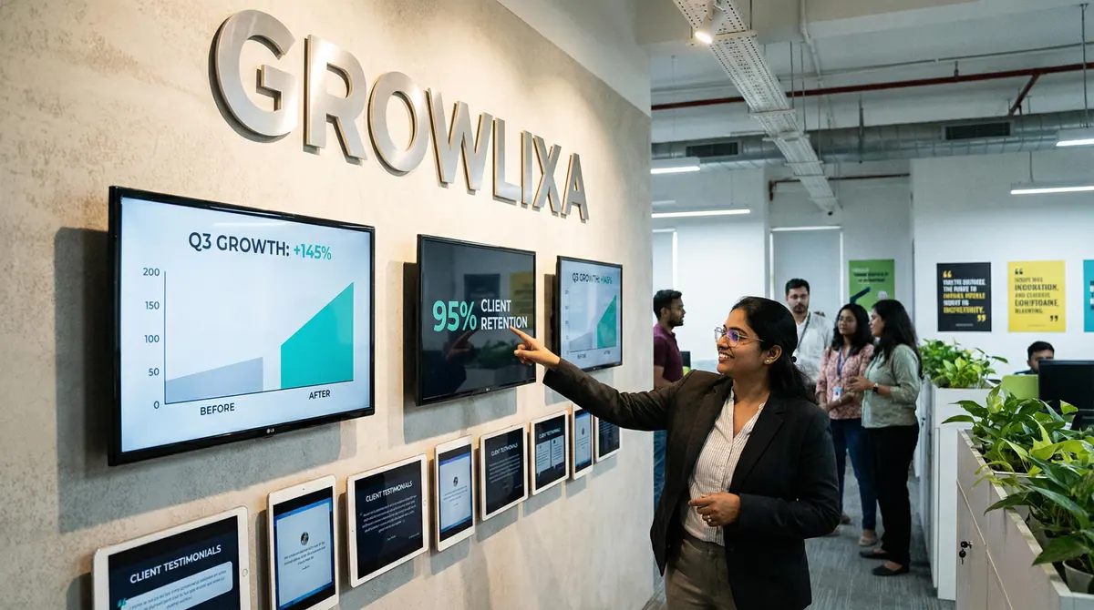 Inside the Growlixa studio in Agra