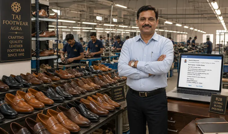 Digital marketing for footwear manufacturers and leather industry in Agra with B2B international leads by Growlixa