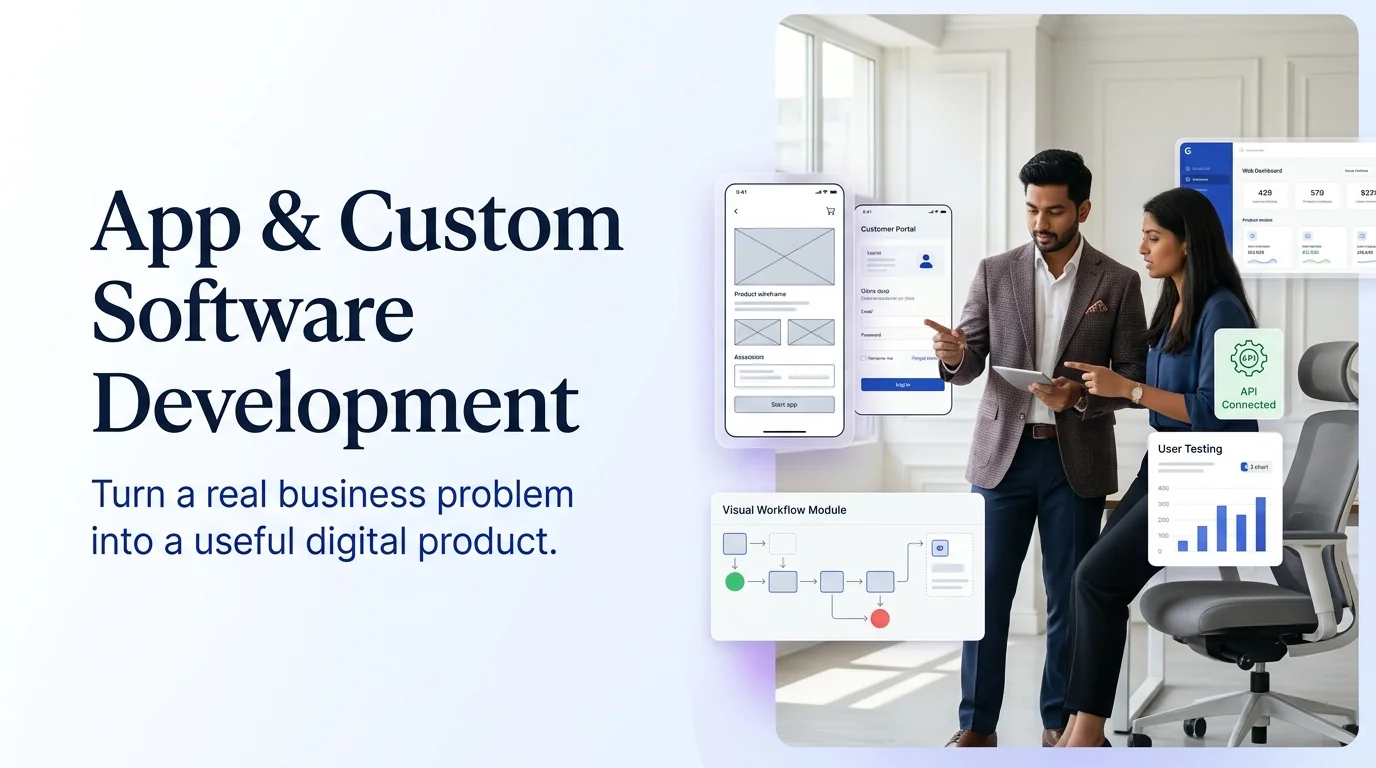 Custom app and software development illustration