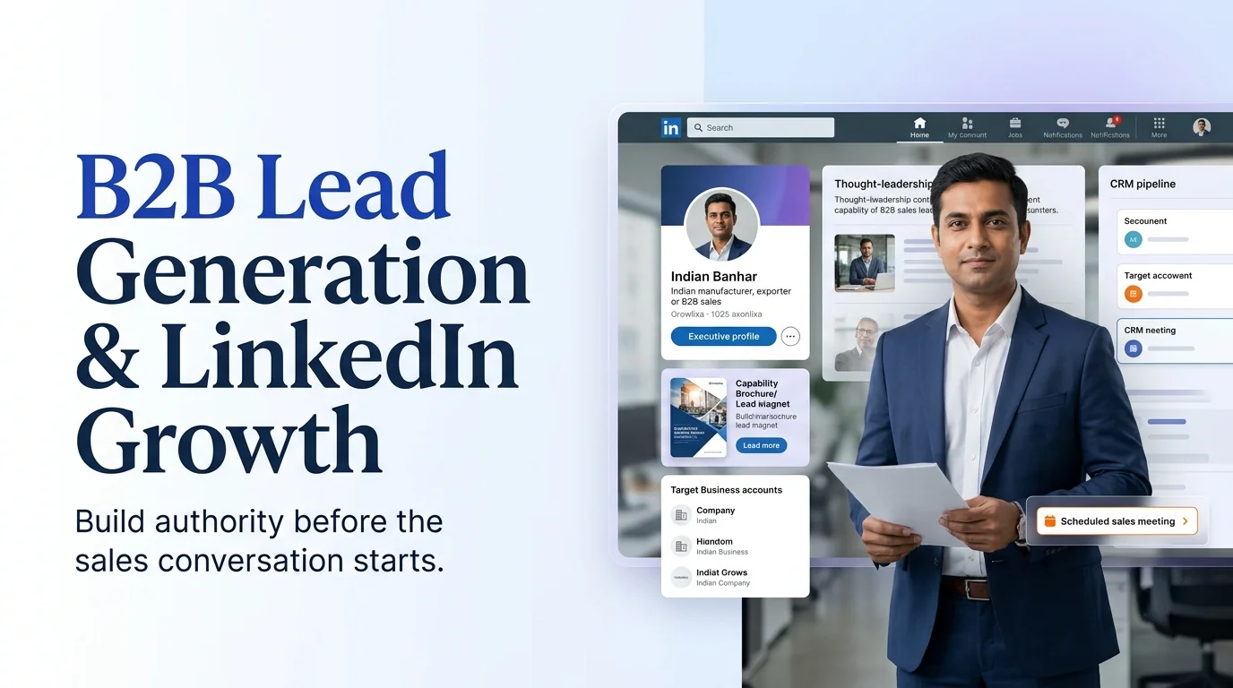 B2B LinkedIn lead generation illustration for Indian businesses