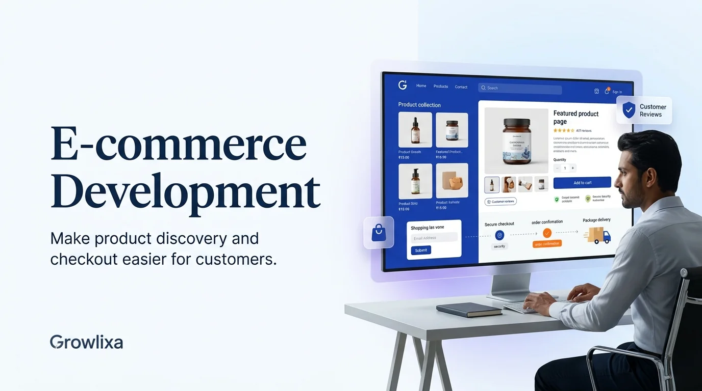 E-commerce product discovery and checkout illustration