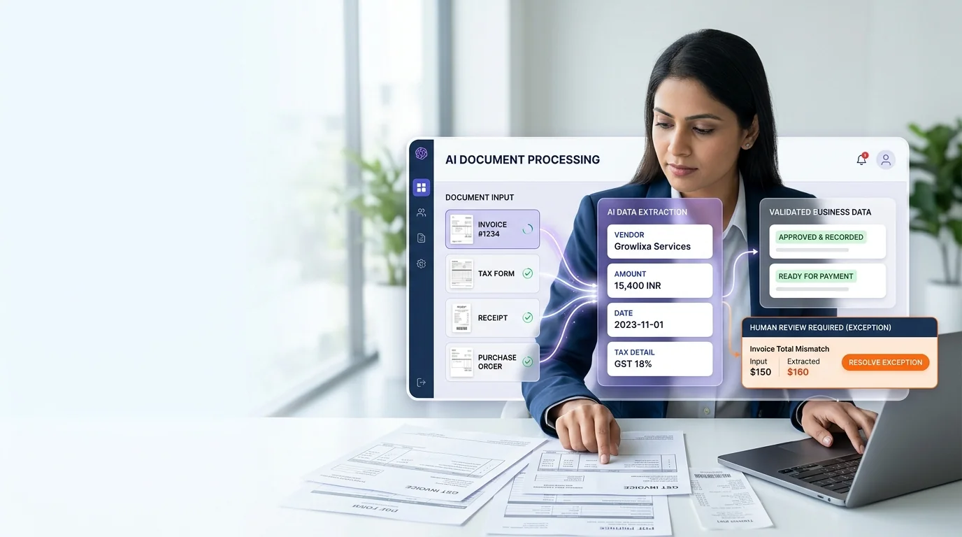 AI document and data automation illustration