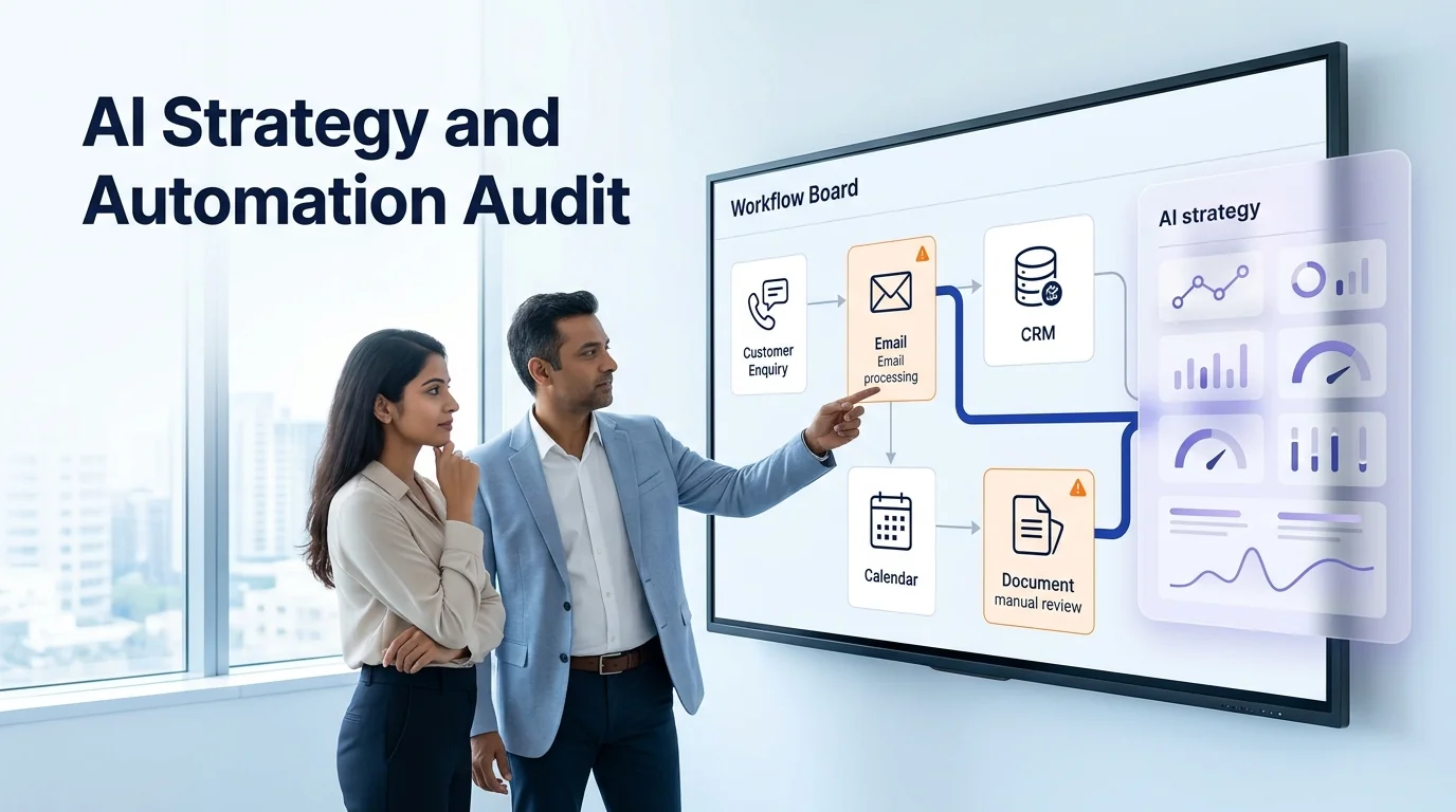 AI strategy and automation audit workflow illustration