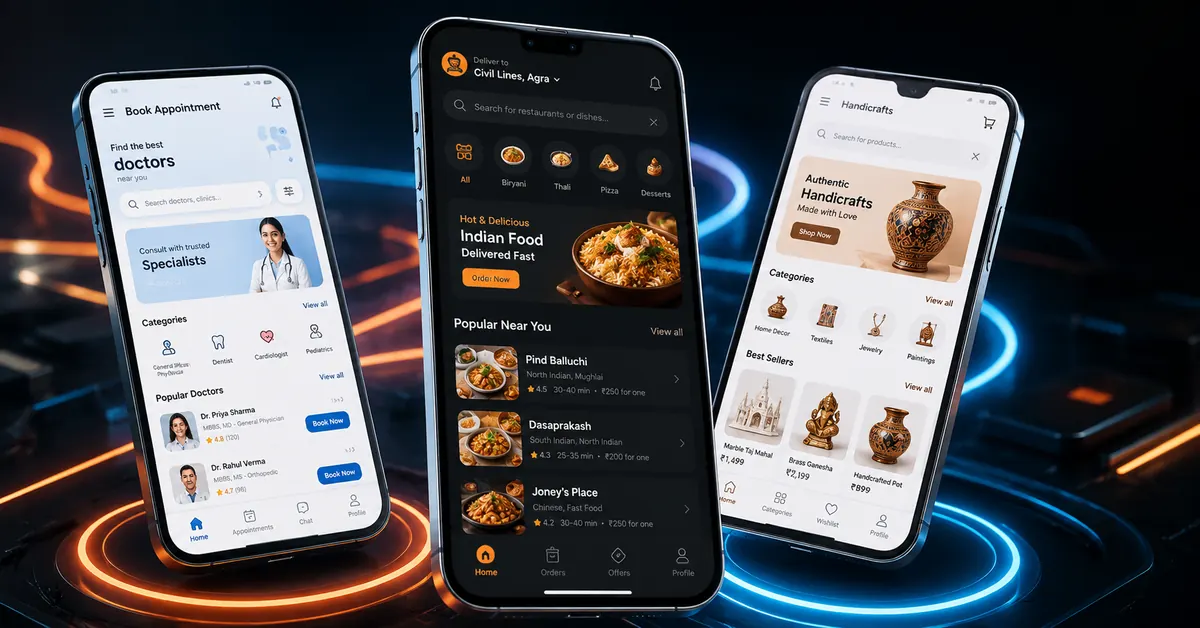 App development company in Agra — Growlixa builds custom Android, iOS and AI-integrated mobile apps for Agra businesses